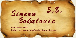 Simeon Bokalović vizit kartica